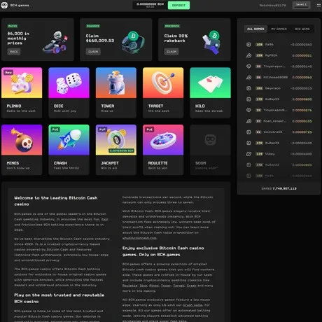 BCH Games website preview